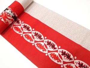 アンティーク　抽象模様織り出し　八寸帯地反物